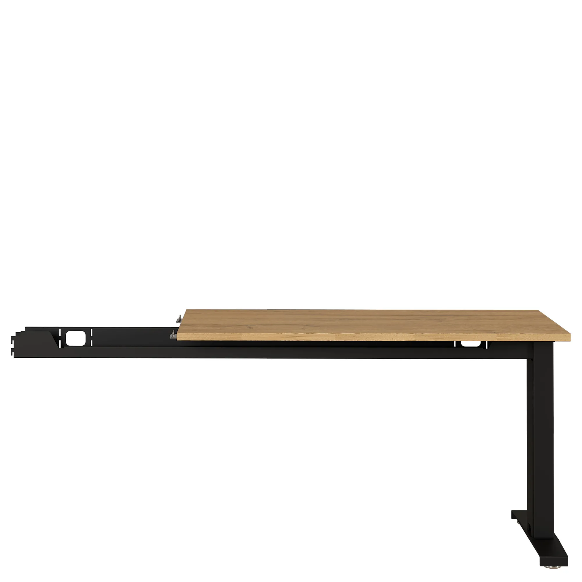 Bureaus^Huisenthuis Aanbouwtafel Ergonoma Eiken Eiken, Zwart