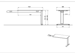 Bureaus^Huisenthuis Aanbouwtafel Ergonoma Lichtgrijs Grijs, Zilver