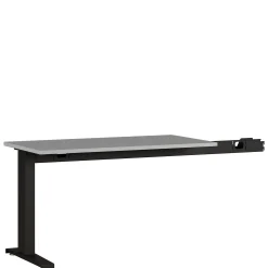Bureaus^Huisenthuis Aanbouwtafel Ergonoma Lichtgrijs Zwart Grijs, Zwart