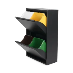 Woonaccessoires^Huisenthuis Afvalscheider Albert Zwart 4-bakken