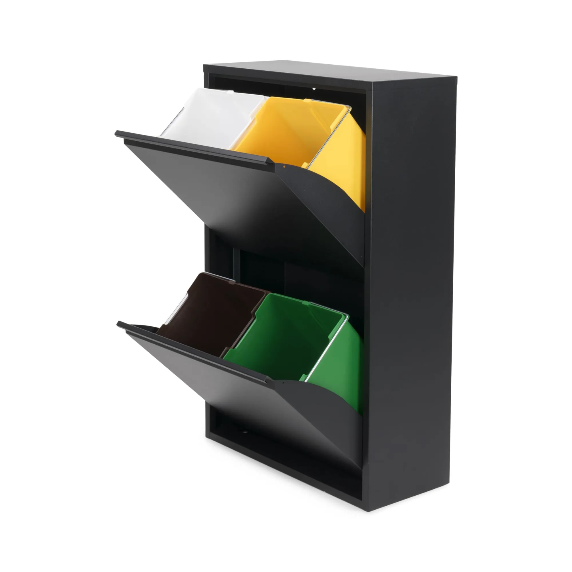 Woonaccessoires^Huisenthuis Afvalscheider Albert Zwart 4-bakken
