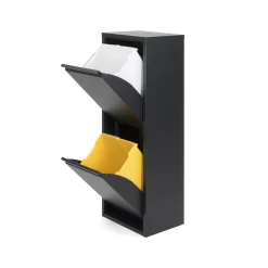 Woonaccessoires^Huisenthuis Afvalscheider Albert Zwart 2-bakken