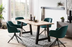Eetkamerstoelen^Huisenthuis Armstoel Adele Groen