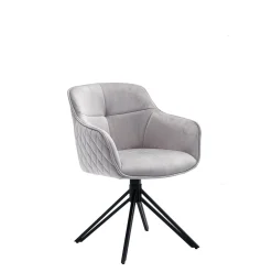 Eetkamerstoelen^Huisenthuis Armstoel Adele Lichtgrijs