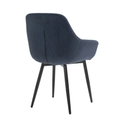 Eetkamerstoelen^Huisenthuis Armstoel Amine Blauw – Set van 2 Donkerblauw