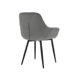 Eetkamerstoelen^Huisenthuis Armstoel Amine Grijs – Set van 2 Grijs, Zwart