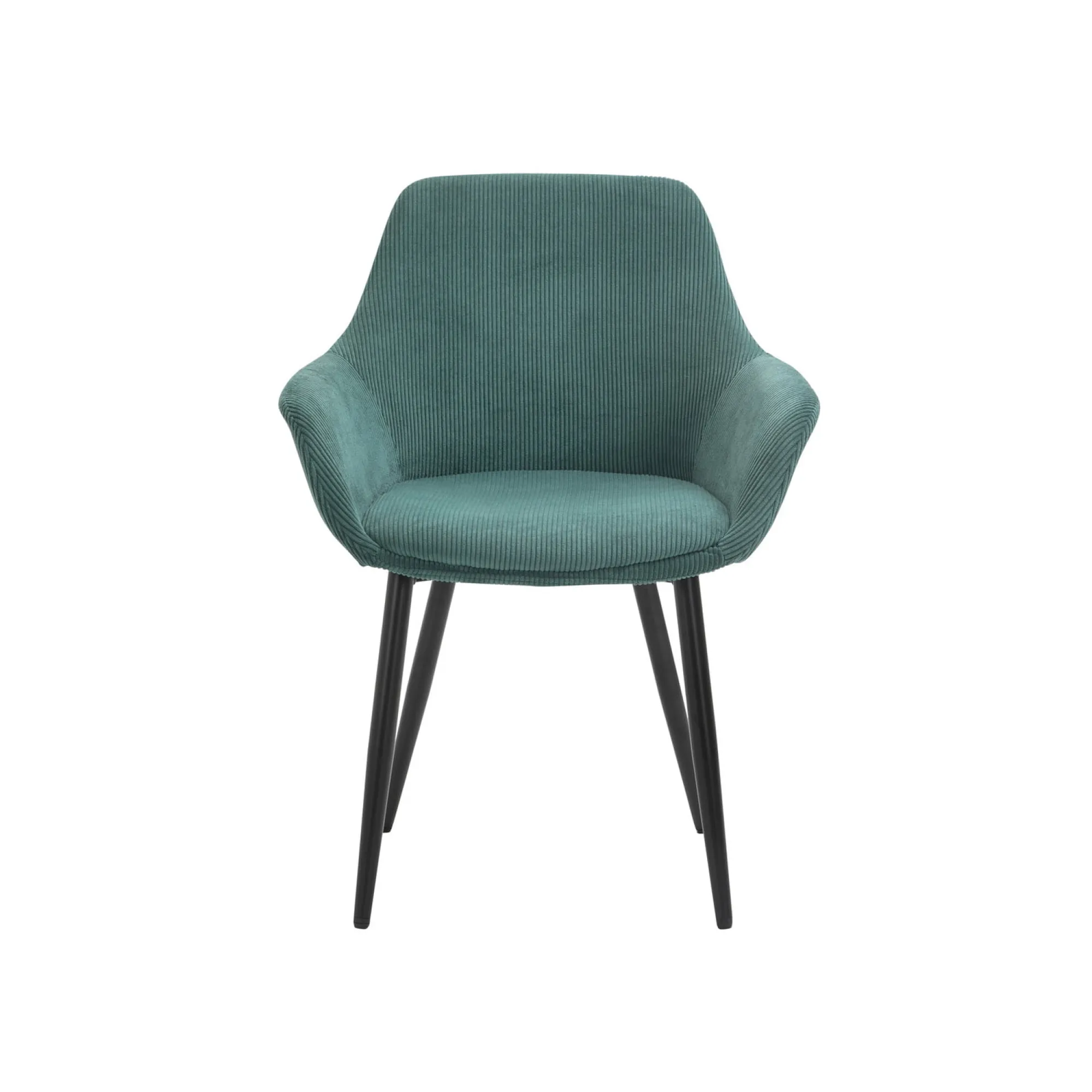 Eetkamerstoelen^Huisenthuis Armstoel Amine Groen – Set van 2 Groen, Zwart