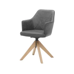 Eetkamerstoelen^Huisenthuis Armstoel Andrei Stof – Set van 2 Antraciet