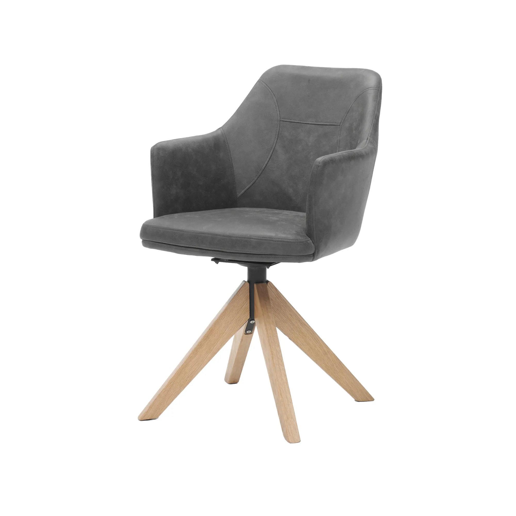 Eetkamerstoelen^Huisenthuis Armstoel Andrei Stof – Set van 2 Antraciet
