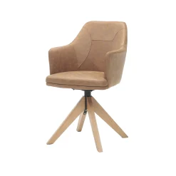 Eetkamerstoelen^Huisenthuis Armstoel Andrei Stof – Set van 2 Cognac