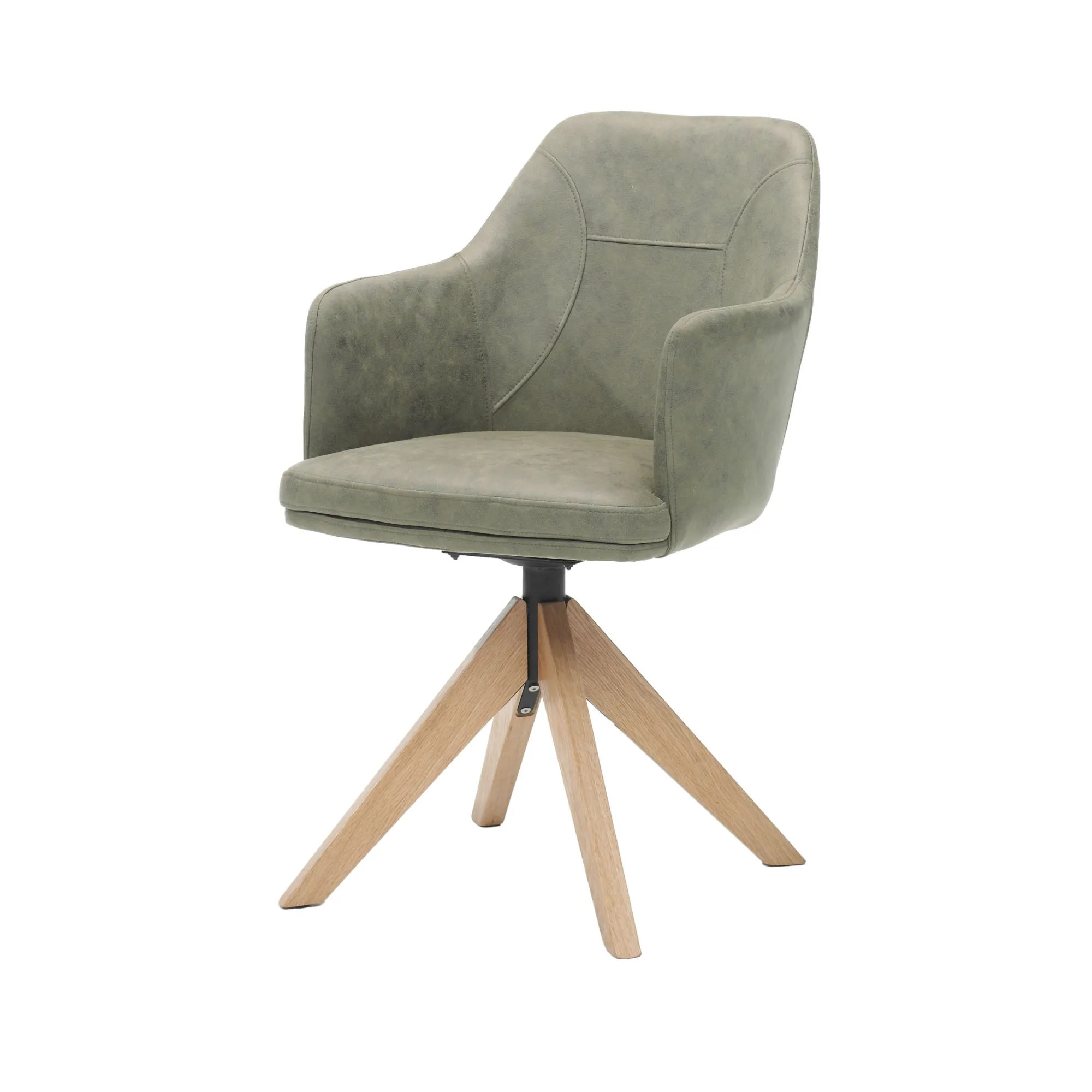 Eetkamerstoelen^Huisenthuis Armstoel Andrei Stof – Set van 2 Groen