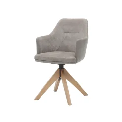 Eetkamerstoelen^Huisenthuis Armstoel Andrei Stof – Set van 2 Pebble