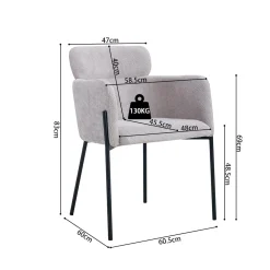 Eetkamerstoelen^Huisenthuis Armstoel Anneloes Beige – Set van 2