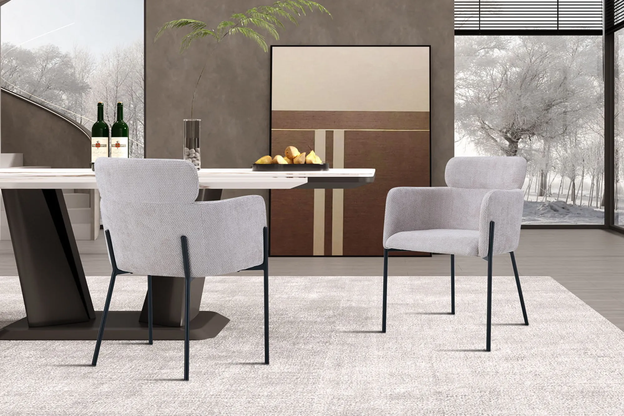 Eetkamerstoelen^Huisenthuis Armstoel Anneloes Beige – Set van 2