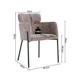 Eetkamerstoelen^Huisenthuis Armstoel Anneloes Zand – Set van 2