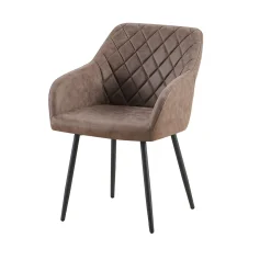 Eetkamerstoelen^Huisenthuis Armstoel Arno Bruin – Set van 2