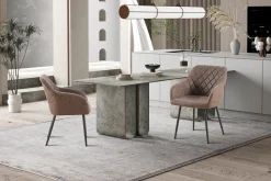 Eetkamerstoelen^Huisenthuis Armstoel Arno Bruin – Set van 2