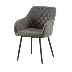 Eetkamerstoelen^Huisenthuis Armstoel Arno Grijs – Set van 2