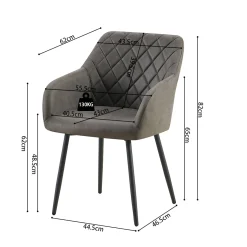 Eetkamerstoelen^Huisenthuis Armstoel Arno Grijs – Set van 2
