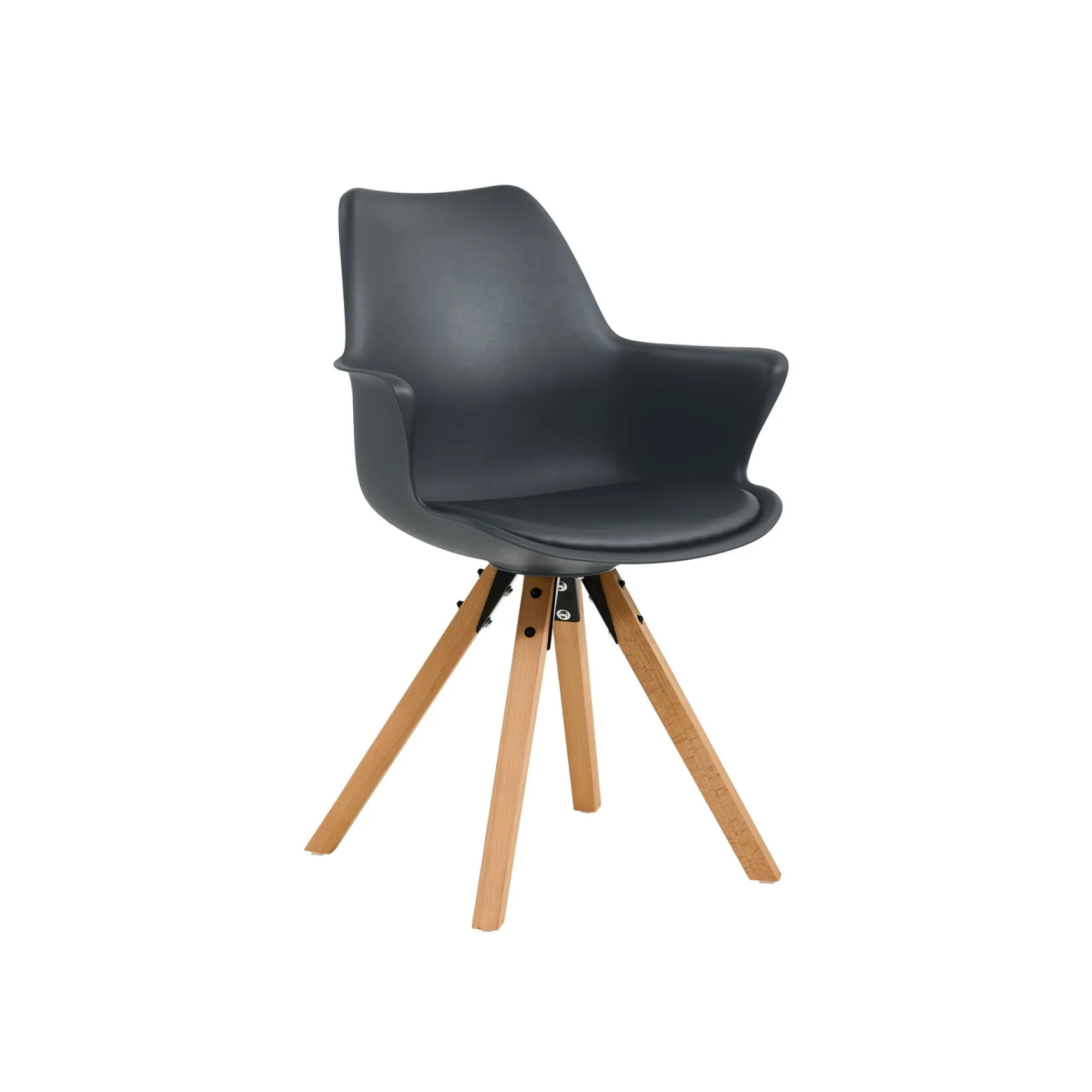 Eetkamerstoelen^Huisenthuis Armstoel Billie – Set van 2 Donkergrijs