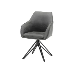 Eetkamerstoelen^Huisenthuis Armstoel Boas Stof Antraciet