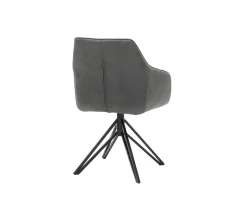Eetkamerstoelen^Huisenthuis Armstoel Boas Stof Antraciet