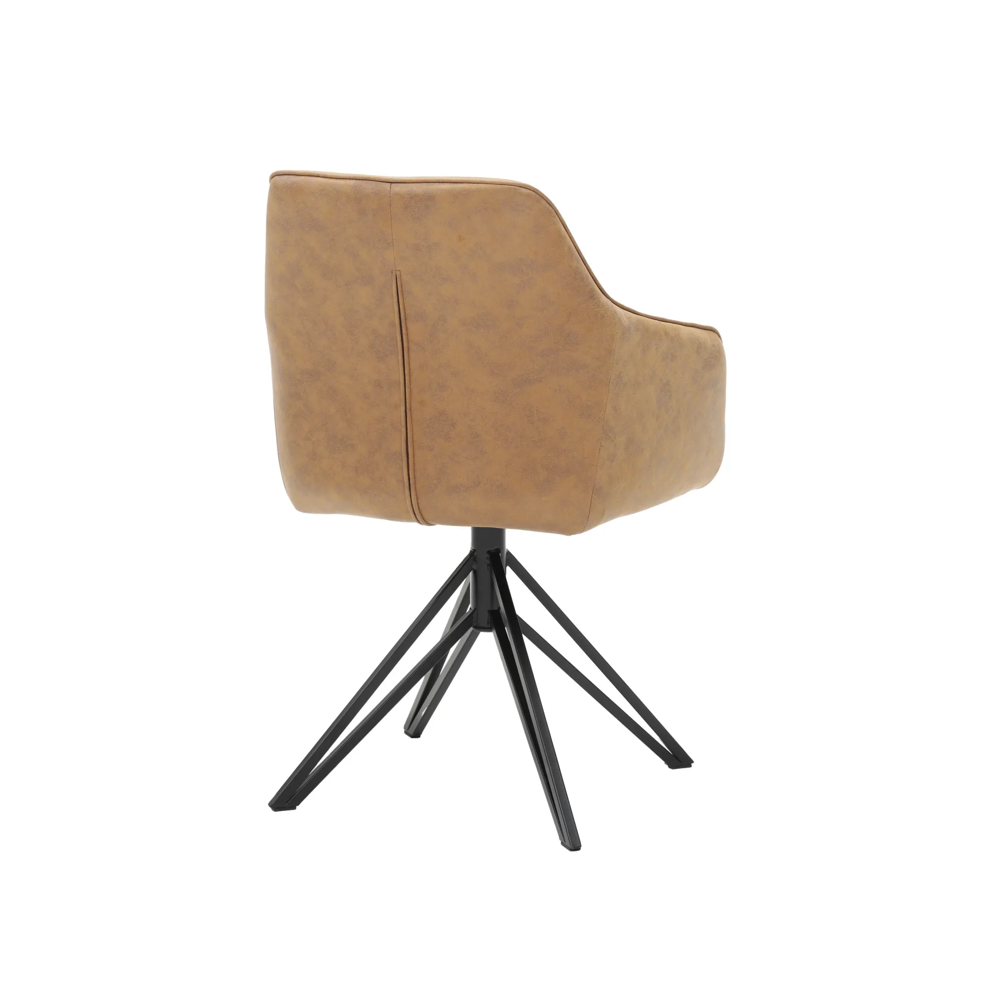 Eetkamerstoelen^Huisenthuis Armstoel Boas Stof Cognac