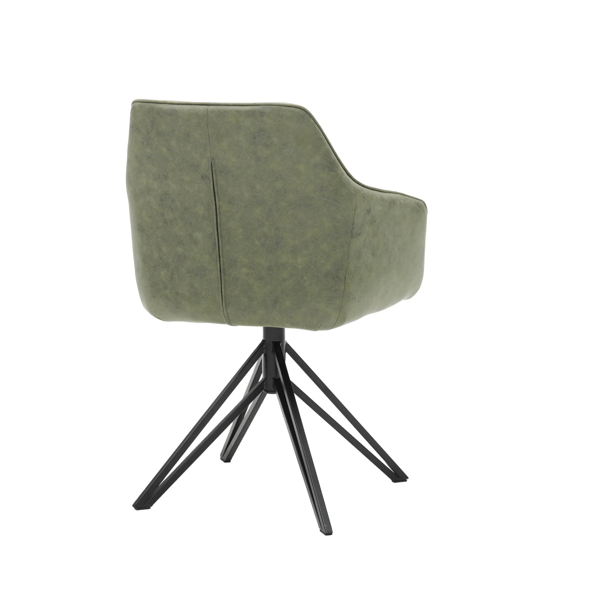 Eetkamerstoelen^Huisenthuis Armstoel Boas Stof Groen