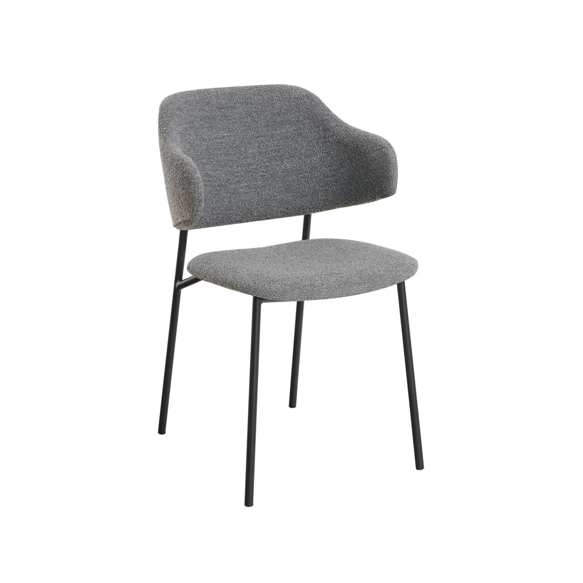Eetkamerstoelen^Huisenthuis Armstoel Didi Bouclé – Set van 2 Donkergrijs