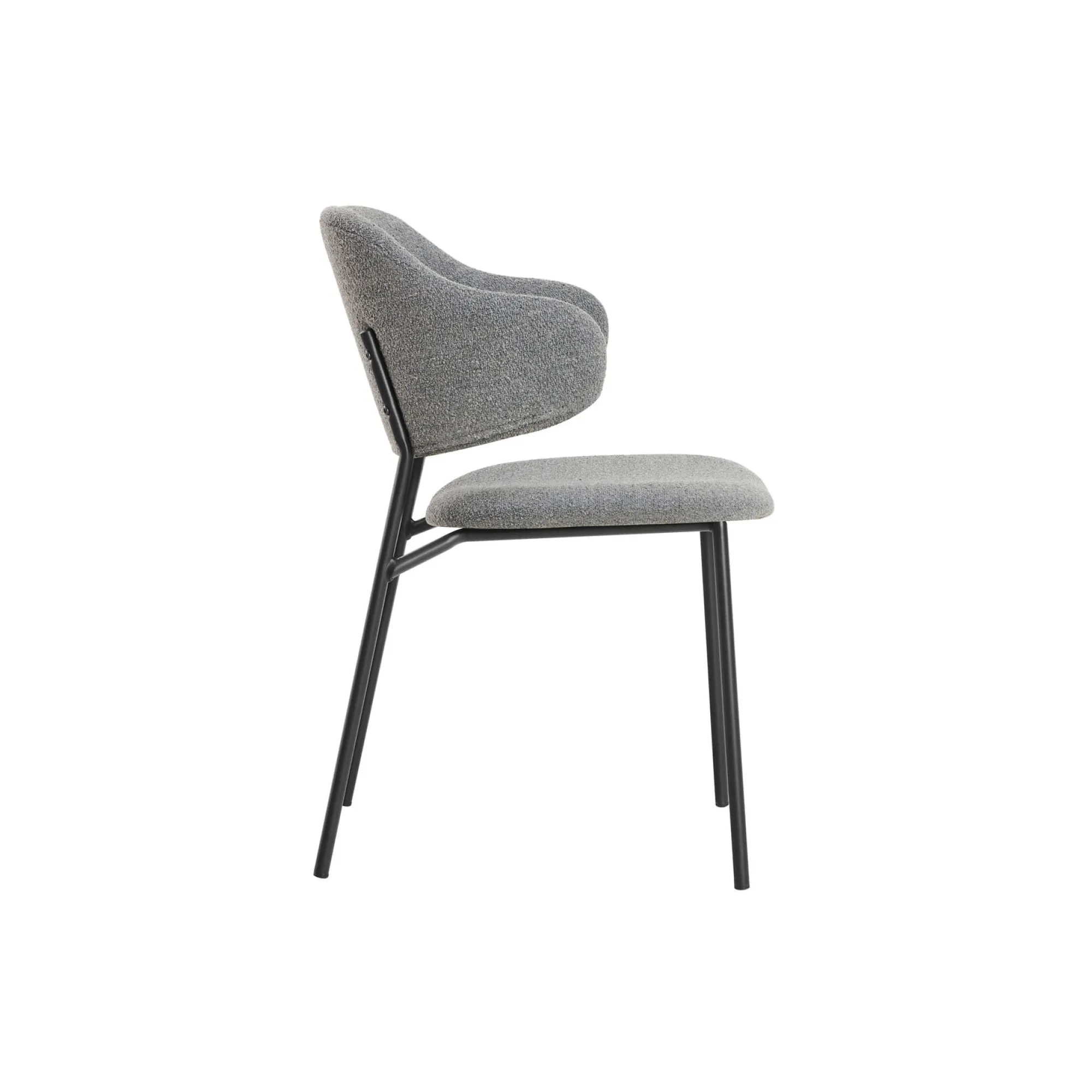 Eetkamerstoelen^Huisenthuis Armstoel Didi Bouclé – Set van 2 Donkergrijs