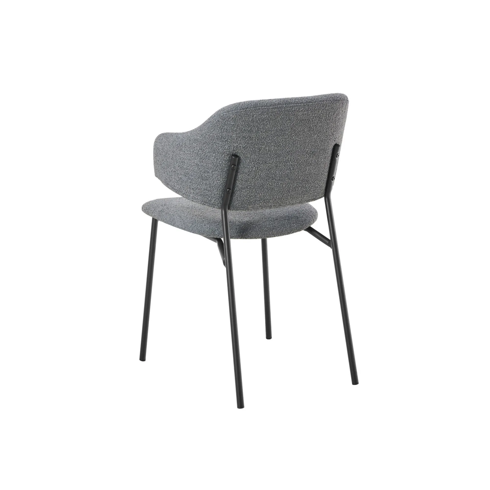 Eetkamerstoelen^Huisenthuis Armstoel Didi Bouclé – Set van 2 Donkergrijs