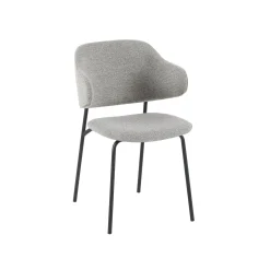 Eetkamerstoelen^Huisenthuis Armstoel Didi Bouclé – Set van 2 Lichtgrijs