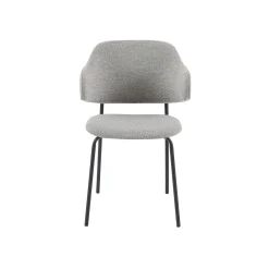 Eetkamerstoelen^Huisenthuis Armstoel Didi Bouclé – Set van 2 Lichtgrijs