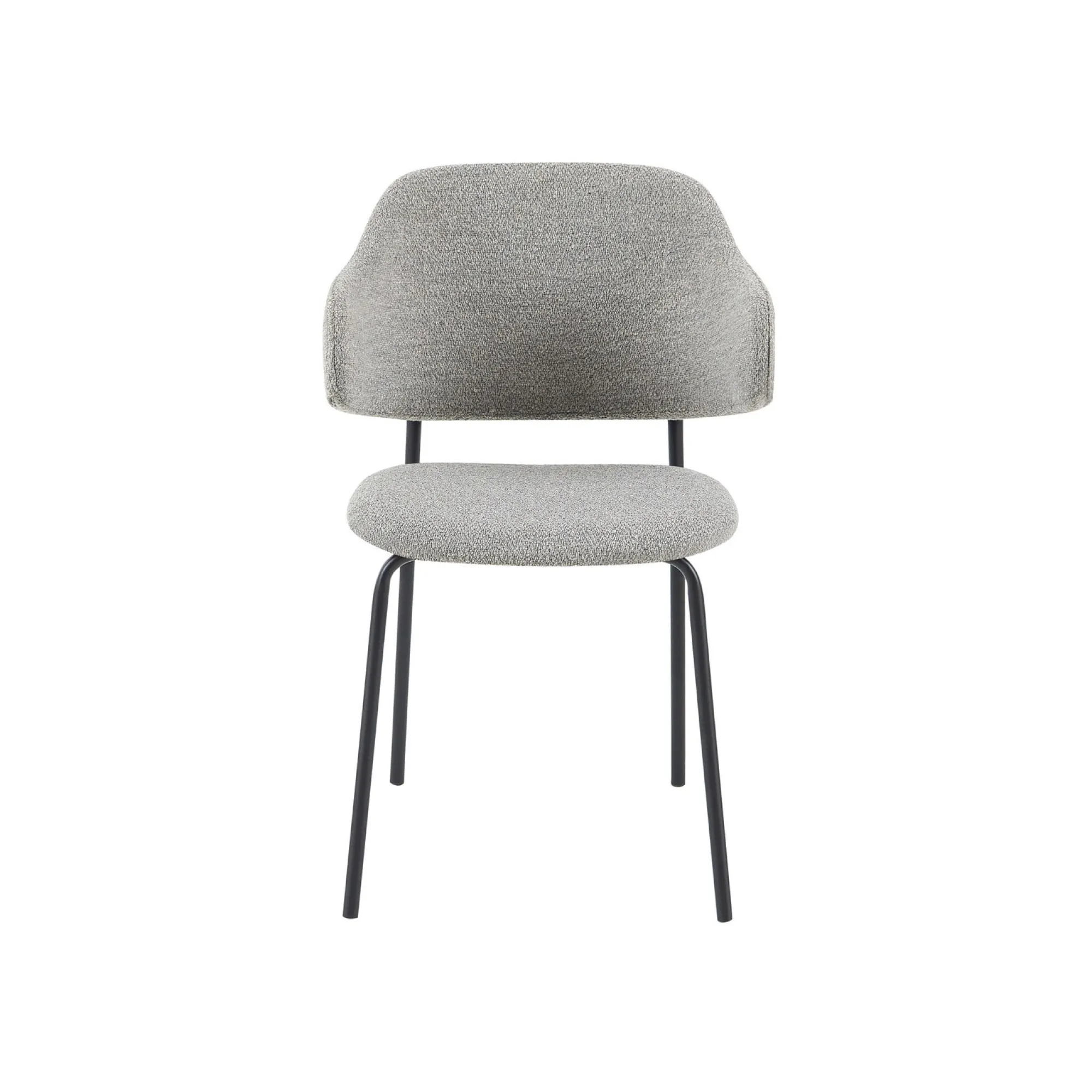 Eetkamerstoelen^Huisenthuis Armstoel Didi Bouclé – Set van 2 Lichtgrijs