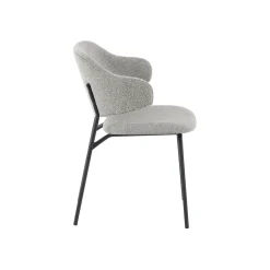 Eetkamerstoelen^Huisenthuis Armstoel Didi Bouclé – Set van 2 Lichtgrijs