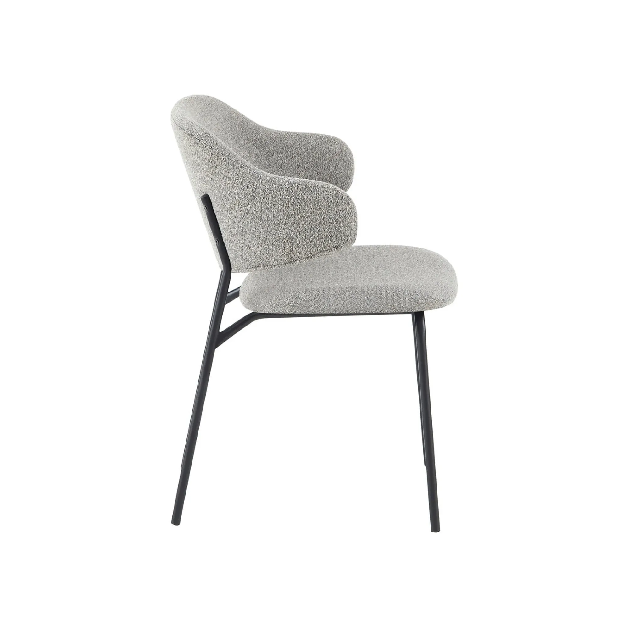 Eetkamerstoelen^Huisenthuis Armstoel Didi Bouclé – Set van 2 Lichtgrijs