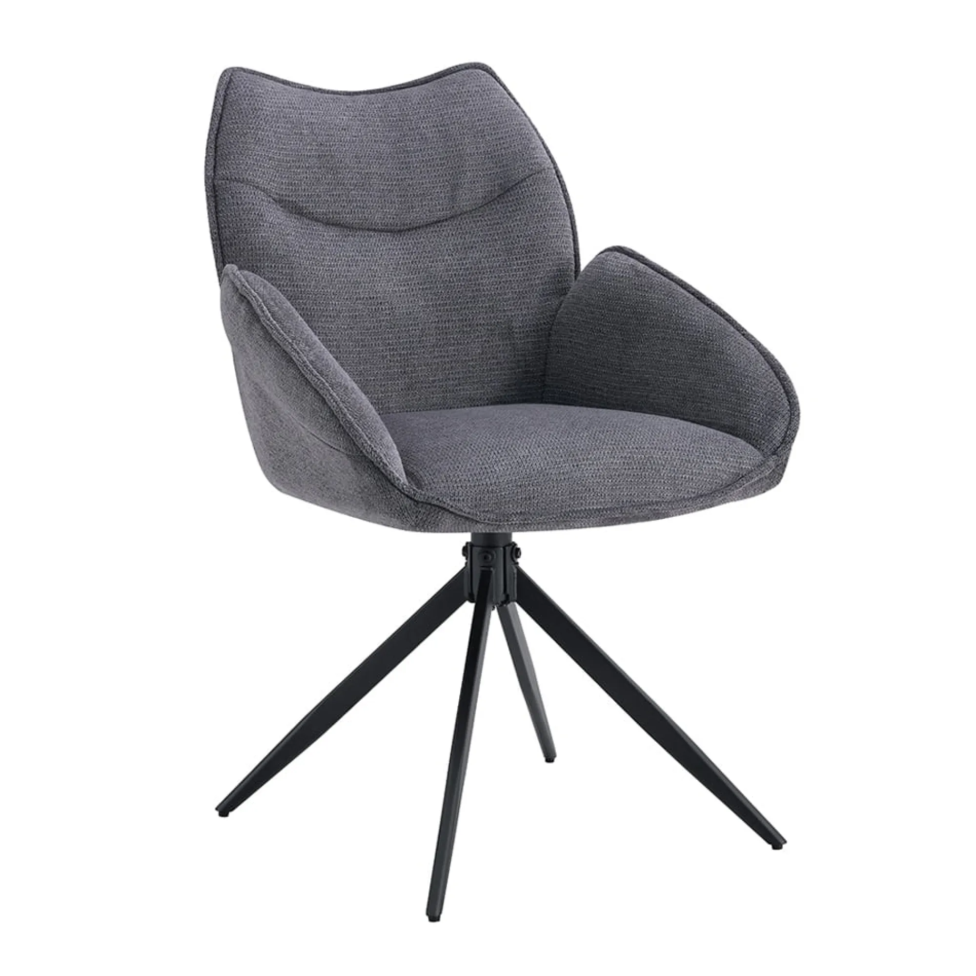 Eetkamerstoelen^Huisenthuis Armstoel Famke Donkergrijs – Set van 2