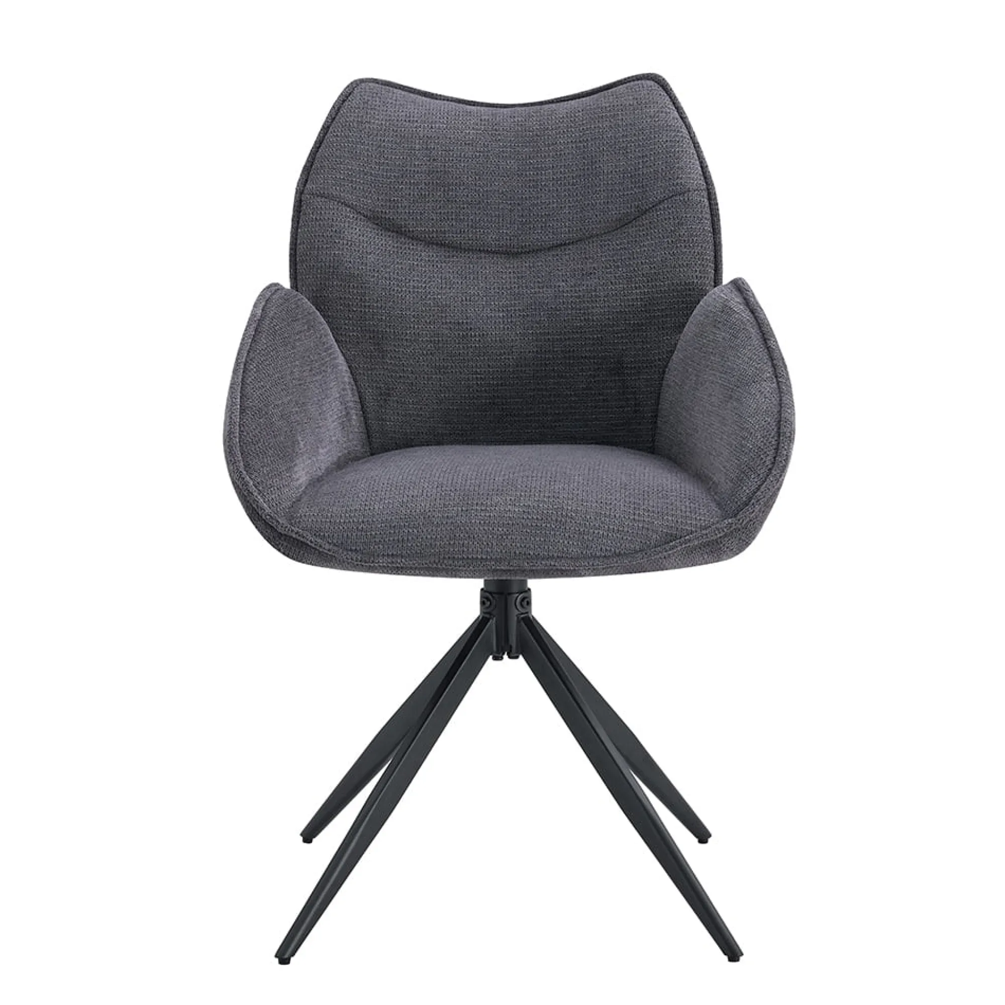Eetkamerstoelen^Huisenthuis Armstoel Famke Donkergrijs – Set van 2