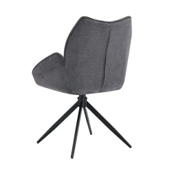 Eetkamerstoelen^Huisenthuis Armstoel Famke Donkergrijs – Set van 2