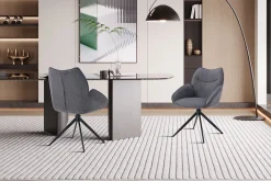 Eetkamerstoelen^Huisenthuis Armstoel Famke Donkergrijs – Set van 2