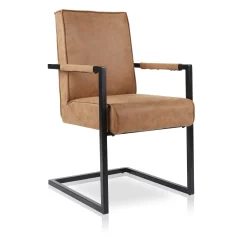Eetkamerstoelen^Huisenthuis Armstoel Floor – Set van 2 Cognac