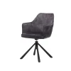 Eetkamerstoelen^Huisenthuis Armstoel Harper Antraciet Velours – Set van 2