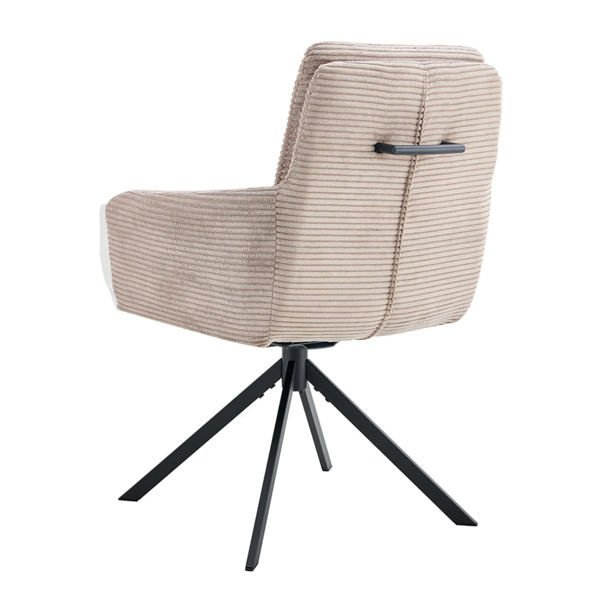 Eetkamerstoelen^Huisenthuis Armstoel Heleen Zand Ribstof – Set van 2