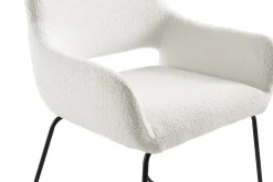 Eetkamerstoelen^Huisenthuis Armstoel Hilton Wit Bouclé