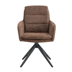 Eetkamerstoelen^Huisenthuis Armstoel Irma Bruin – Set van 2