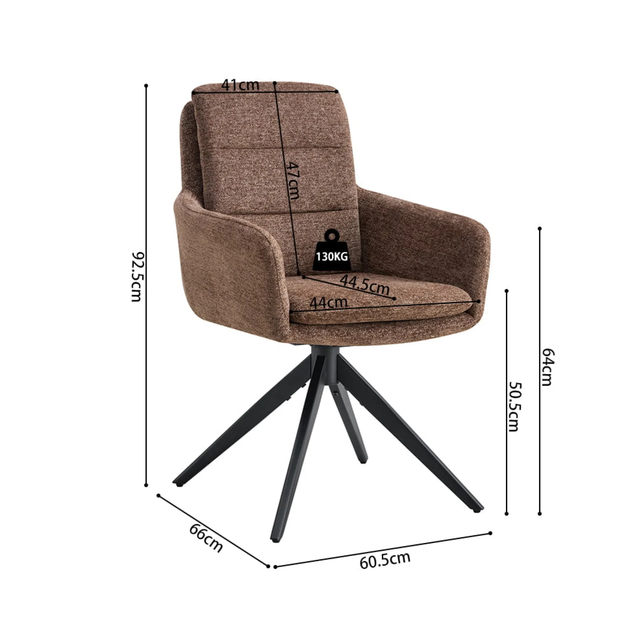 Eetkamerstoelen^Huisenthuis Armstoel Irma Bruin – Set van 2