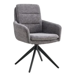 Eetkamerstoelen^Huisenthuis Armstoel Irma Donkergrijs – Set van 2