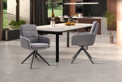 Eetkamerstoelen^Huisenthuis Armstoel Irma Donkergrijs – Set van 2