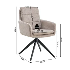 Eetkamerstoelen^Huisenthuis Armstoel Irma Lichtgrijs – Set van 2