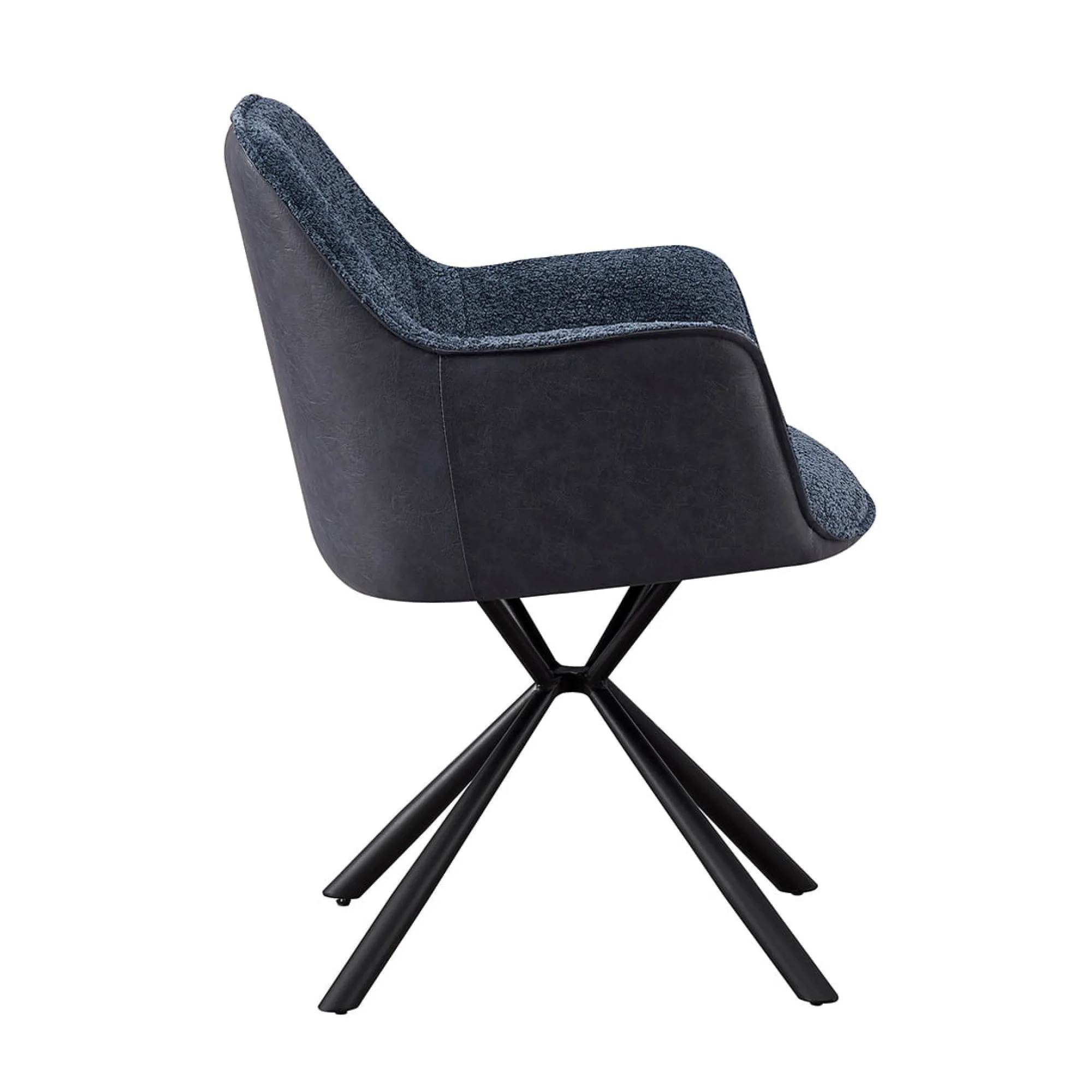 Eetkamerstoelen^Huisenthuis Armstoel Jan Bouclé – Set van 2 Blauw